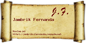 Jambrik Fernanda névjegykártya