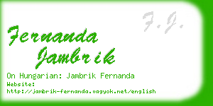 fernanda jambrik business card